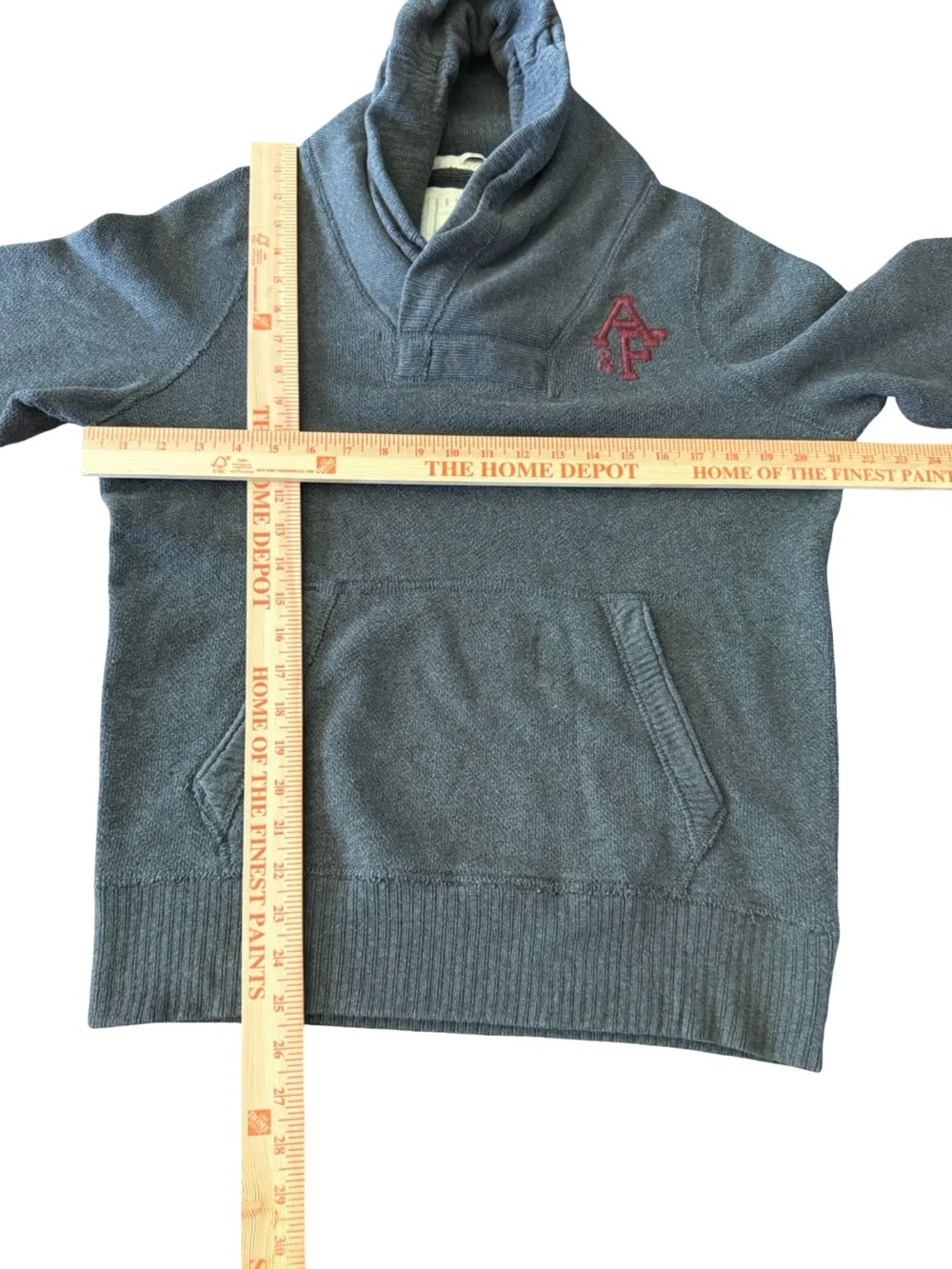 Abercrombie & Fitch Muscle Fit Shawl Collar Sweater Charcoal Gray Mens M